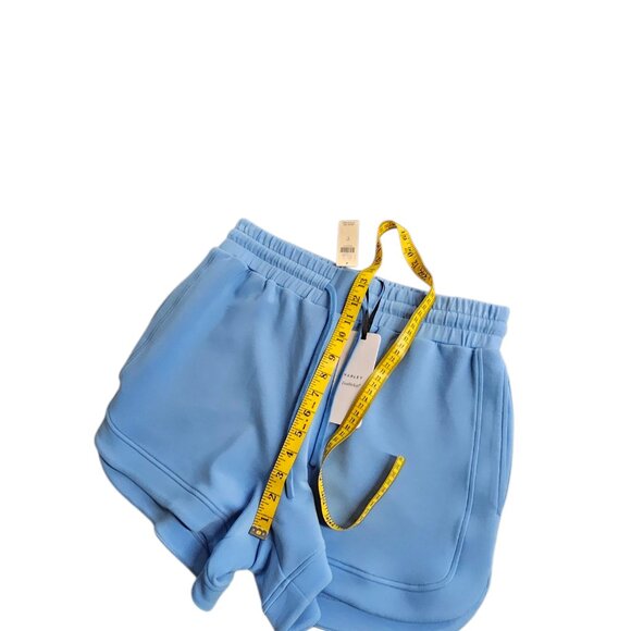 Anthropologie Varley Double Soft Ollie High Rise Shorts 3.5" Blue Size Large - Picture 9 of 11